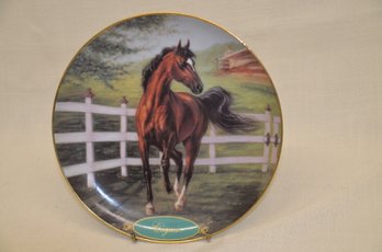 375) 68) Danbury Mint Plate 1997 CIGAR By Susie Morton Champion Thoroughbreds Decorative Plate #B3455