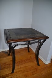 3) Slate Top Metal Base End Table ( Matching Coffee Table On Auction Separately)