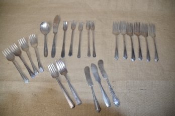 (#18) Silver-Plate Assorted Serving Pieces And Design