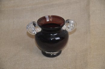 (#112) Blown Red Glass Trinket Bud Vase 4'H