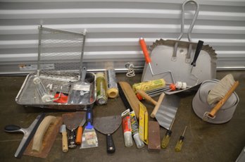 (#162) Assorted Painters Tools, Rollers, Utility Knives
