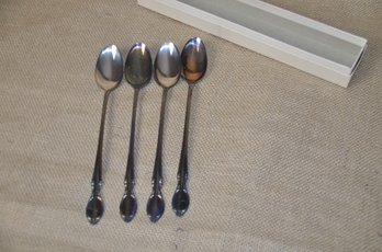 (#19) Silver-Plate Ice Cream Spoons Set Of 4