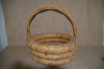 (#161) Large Rush Handle Basket 18'Round 21' Height