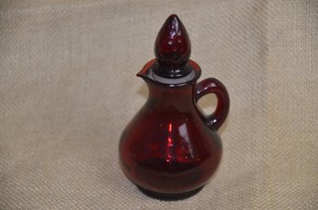 (#113) Vintage Avon Empty Strawberry Bath Foam Bottle With Stopper 5.5'H
