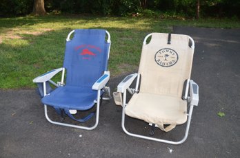 (#76) Set Of 2 Tommy Bahama Back Pack Beach Chairs