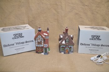 (#56) Dept. 56 WM. WHEAT CAKES & PUDDINGS ~ BUMPSTEAD NYE CLOAKS & CANES 1993 House Heritage Dickens Village