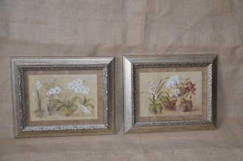 (#63) Pair Of Small Gold Framed Decorative Pictures 8x10