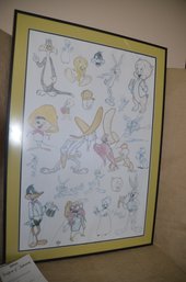(#8) Vintage Lithograph Animation Art Warner Bros. 1997 Virgil Ross Bugs N Friends Certificate Of Authenticity