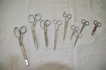 (#110) Assorted Lot Of Scissors ( Singer 809 ~ Harlo, Graef Schmidt , Haircutting Italy Chrome Plate