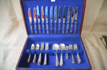 (#4) Vintage Winfield Silver Plate Flatware Set Serves Of 12 With Chest