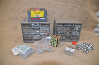 (#165) Two (2) Storage Drawer Of Nuts, Bolts, Screws, Nails