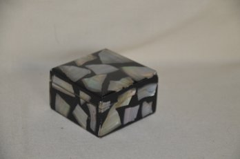 138) Abalone On Wood Trinket Covered Box 3.5x2