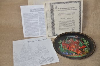 (#23) Russian Hand Painted Porcelain Collector Tianex Plate With Box