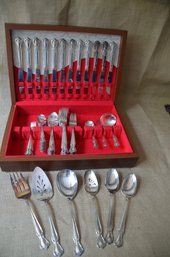 (#5) Vintage Rogers & Bros. Silver Plate Flatware Set Serves Of 12 With Serving Pieces