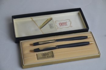 (#73) Vintage Cross Classic Black Pen & Pencil Set Black Original Box