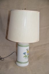 (#107) Ceramic Table Lamp Floral Design 22'H