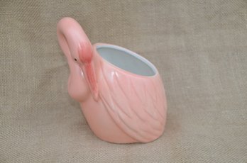(#36) Vintage Ceramic Pink Pelican Plant Holder