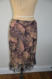 (#124DK) Max Studio 100 Silk Elastic Waist Skirt Size Medium