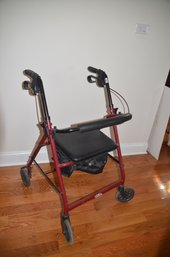 (#151) DRIVE Foldable Seat Walker With Brakes And Under Storage Basket