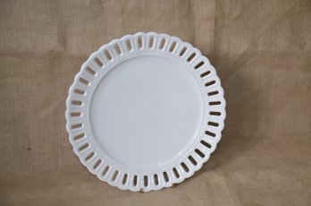 (#70) Tassies White Porcelain Large Reticulated Plate 12.5'