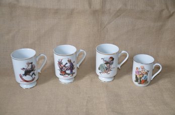 (#71) Norman Rockwell Mugs 5' And One 4'