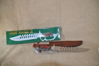 173) Saw Back II Stainless Steel Blade Silver Wood Handle With Real Health Sheath Pakistan DH-7896