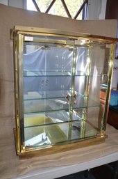 (#40) Table Top Display Curio Cabinet (open Side Panels, No Glass) No Lock, 2 Inside Glass Shelves, Glass Door