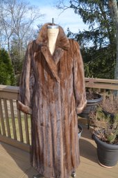 Large Brown Mink Coat Approx 48' Long Female - Stored At Furrier