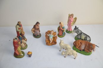 (#81) Vintage Italy Nativity Set (some Pieces Broken 2-3)