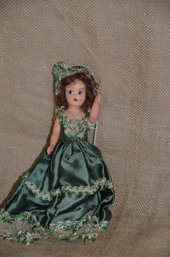 (#15) Antique Doll Green Dress 9'H