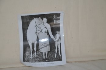 136) Vintage Signed Photograph Of Misty And Phamton Wings Of Chincoteaque, VA With Marguerite Henry