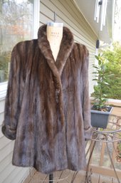 Birger Christensen Saks Fifth Avenue 3/4 Brown Mink Fur Jacket Large 33' Length Large - Stored At Furrier