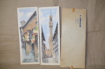 (#34) Pair Of Picture Prints From Italy G. Serraglini 20'H
