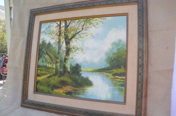(#154) Vintage Wood Framed Painted Signed M. Copley 33x29