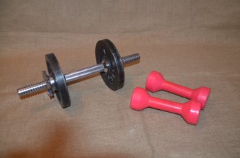 (#73) Legacy Olympic Weight 5lbs Set And Pair Of 3lb Weights