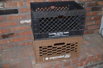 138) Plastic Crates Beige Crate Parmalat - Black Crate Clover Farms Dairy