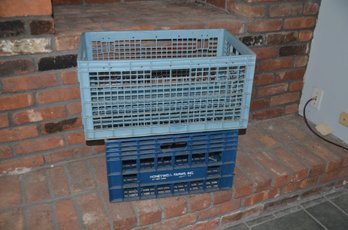 139) Vintage 2 Crates 1-honeywell Farms Crate Dark Blue
