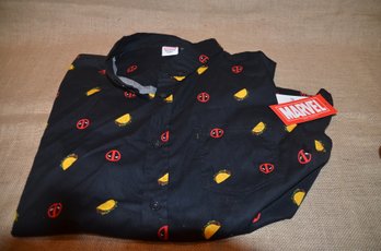 (#75) Mens XXL Dead Pool Short Sleeve Shirt - NEW With Tags