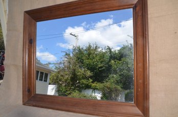 (#156) Vintage Wood Framed Mirror 31.5x25.5