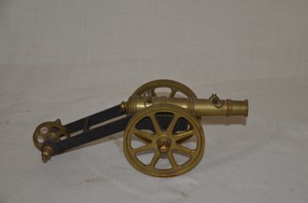 21) Vintage Solid Brass Decorative Metal Cannon 11.5'Long