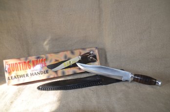181) Hunting Knife With Real Leather Sheath Art #3074 Made In Pakistan