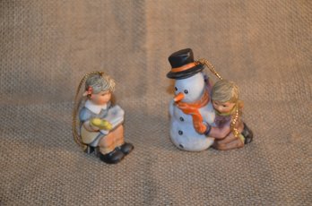 (#220) Mini Goebel Hummel Christmas Ornaments Set Of 2
