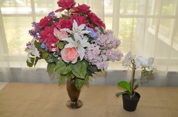 (#141) Artificial Flower Arrangements (orchid And Bouquet )