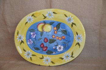 (#6) Colorful Hand Painted 19' Serving Platter By ZRIKE