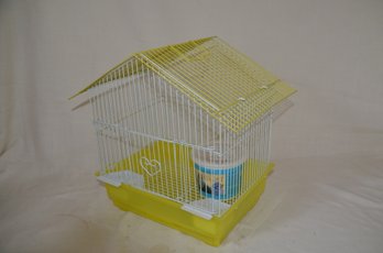 26) Metal And Yellow Plastic Bird Cage 13'H