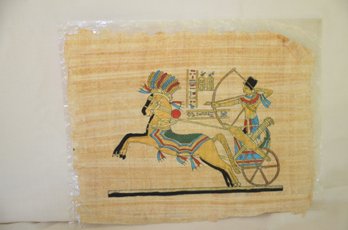 6) Egyptian Art On Papyrus Hand Painted Worrier Chariot Rice Paper 16x13