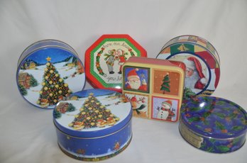 (#32) Assorted Lot Of 5 Holiday Tins