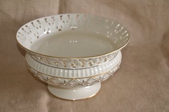 (#47) Lenox Florentine And Pearl Ivory Gold Trimmed 11' Large Centerpiece Bowl