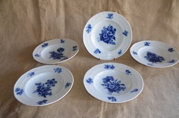 (#109) Vintage 5 Kutschenreuther Kohenberg Bavaia Blue Floral Design Soup Bowls 8'