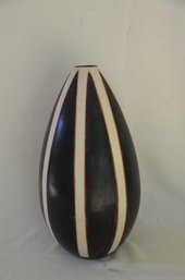 9) Decorative Peruvian Tall Brown Beige Striped Art Vase Peru 19'H